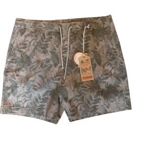 Faherty Olive Green Organic Cotton Linen Blend Pull On Shorts XXL NEW Drawstring